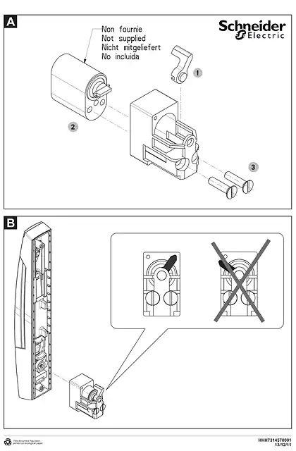 schneider施耐德Instruction Sheet for SF_SM adaptor - for ASSA lock